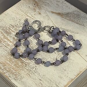 Lilac Glass  Beaded Bracelet